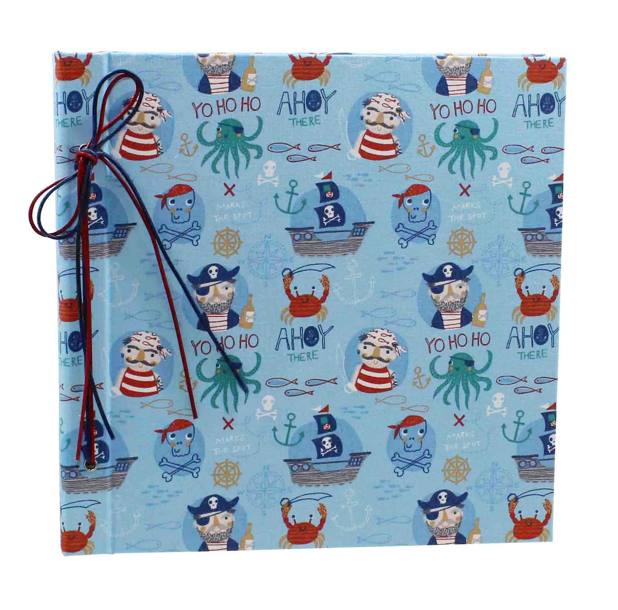 Álbum de fotos infantil Ahoi con cubierta de tela de algodón y cordón