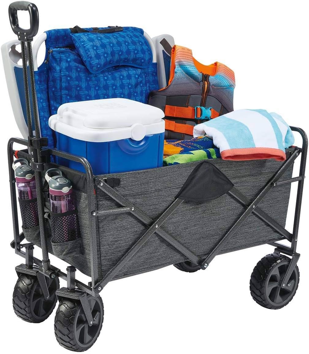 MacSports Mac Sports - Mac Sports Extra Long Folding Cargo Cart for Field Outdoor Use