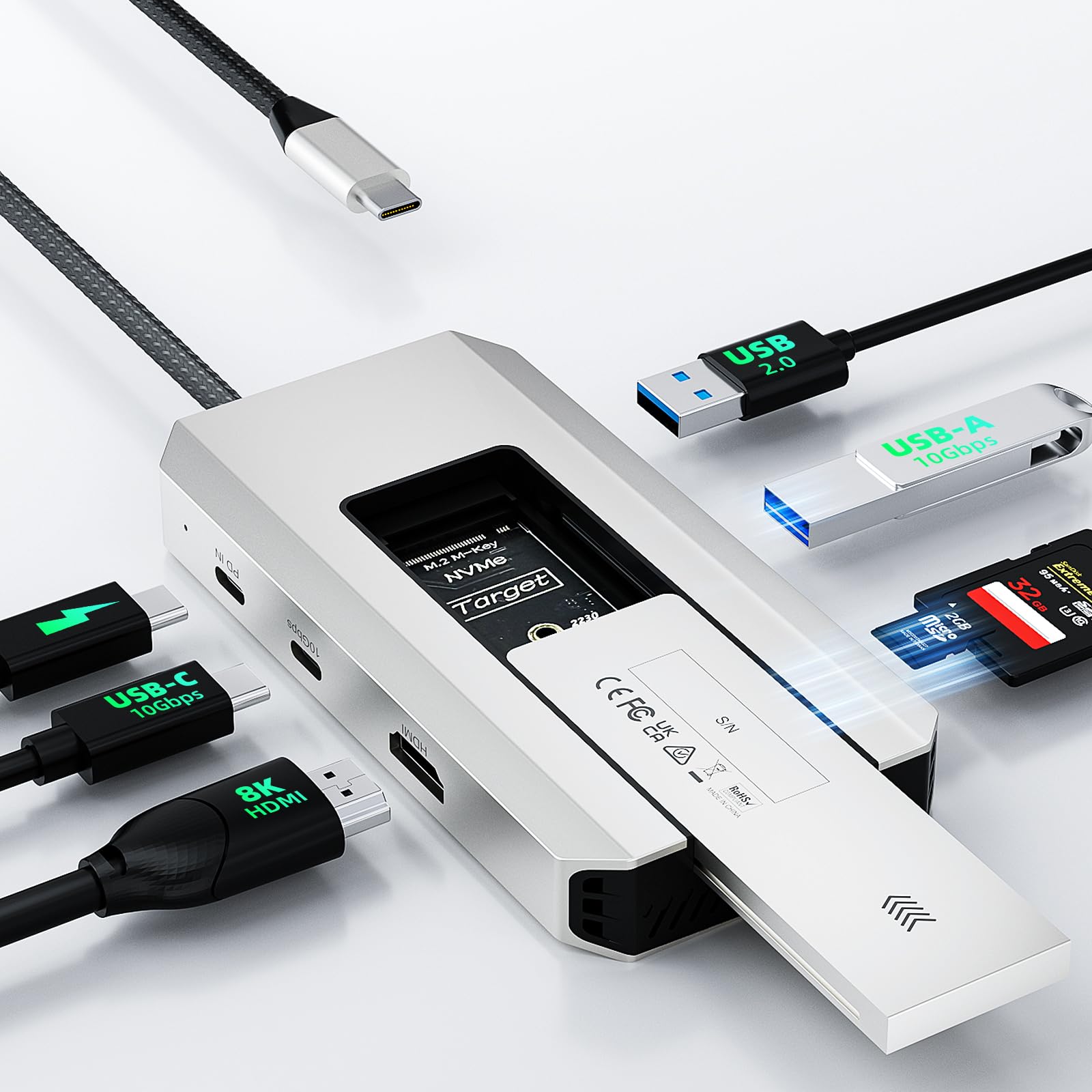 Amazon.com: Minthouz USB C Docking Station,8-in-1 USB-C Hub with M