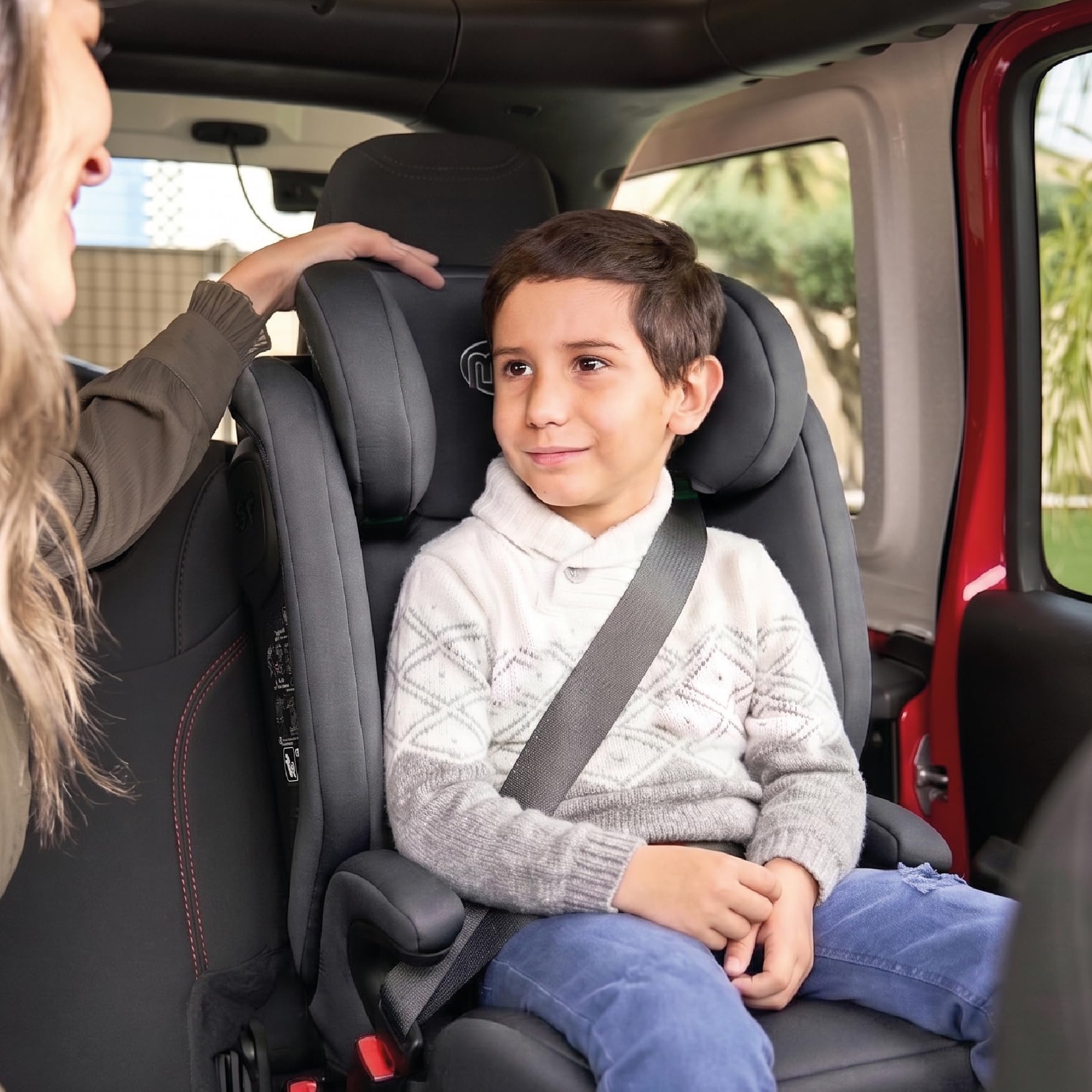 MS BabyWorld fotelik samochodowy BETA i ALPHA Isofix Group 2/3 i rozkładany podnośnik, I-Size R129, uniwersalny, 15 – 36 kg, 100 – 150 cm, pas bezpieczeństwa, dla niemowląt i dzieci