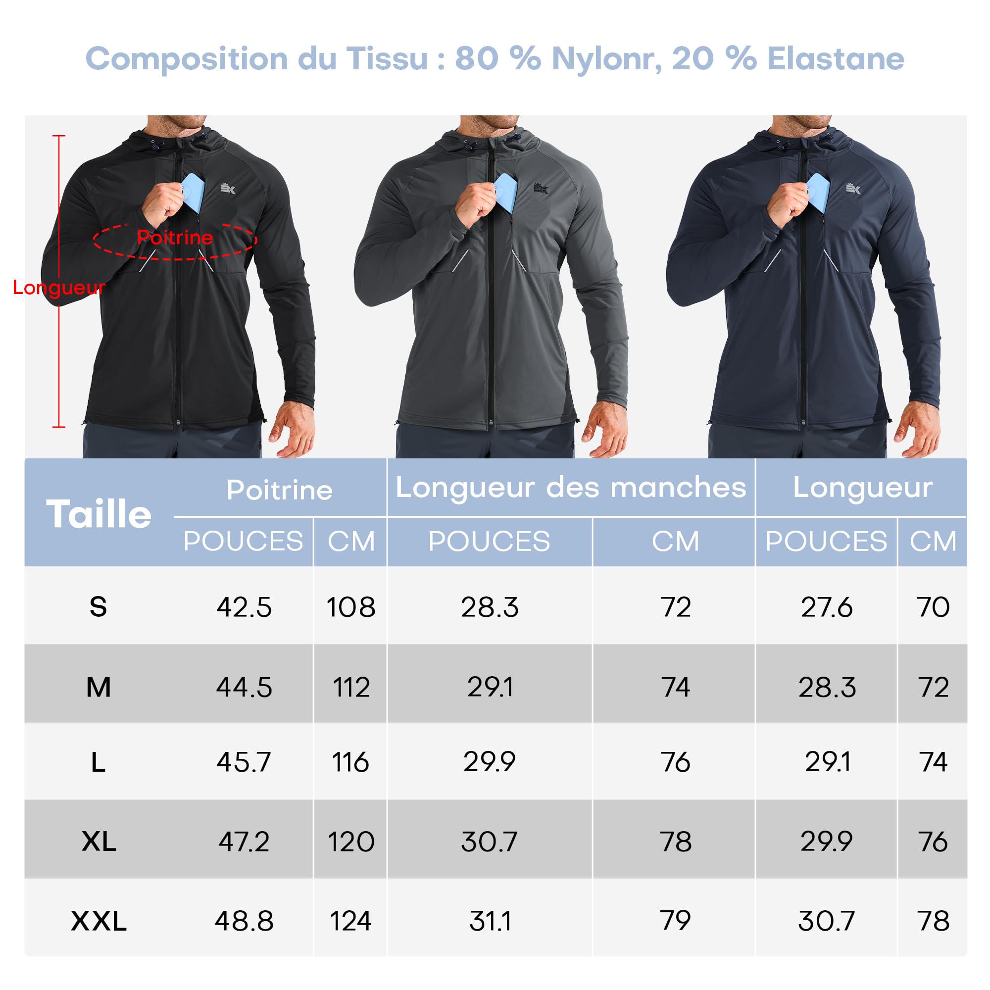 BROKIG LightArmor Chaqueta Running Hombre Sudadera con capucha con cremallera deportiva a prueba de viento Chándal Sudadera con capucha para hombre