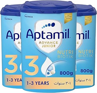 Aptamil Advance Junior 3 Growing Up Formula Milk From 1-3 Years, Easy To Use Pack, 800g - Pack of 3