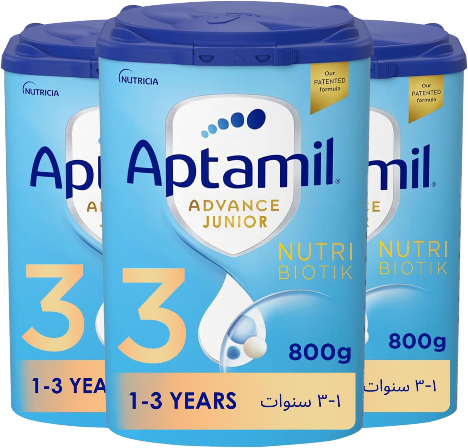 Advance Junior 3 Growing Up Formula Milk From 1-3 Years, Easy To Use Pack, 800g - Pack of 3