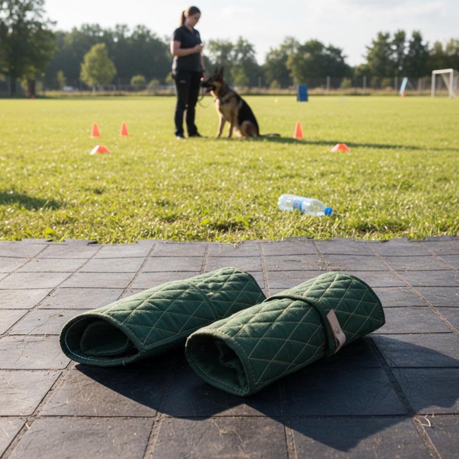 de Entrenamiento de Mascotas Protector de Brazo hasta el Codo Accesorio Fundamental en Tareas de Adiestramiento Material Fuerte para Doble Asidero, Camuflaje