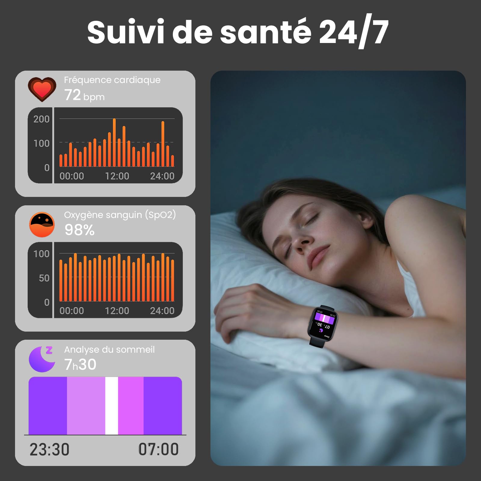 Cillso Montre Connectée 1,95" HD Smartwatch Appels Bluetooth 112 Modes Sportifs Cardiofréquencemètre SpO2 Sommeil IP68 Android iOS