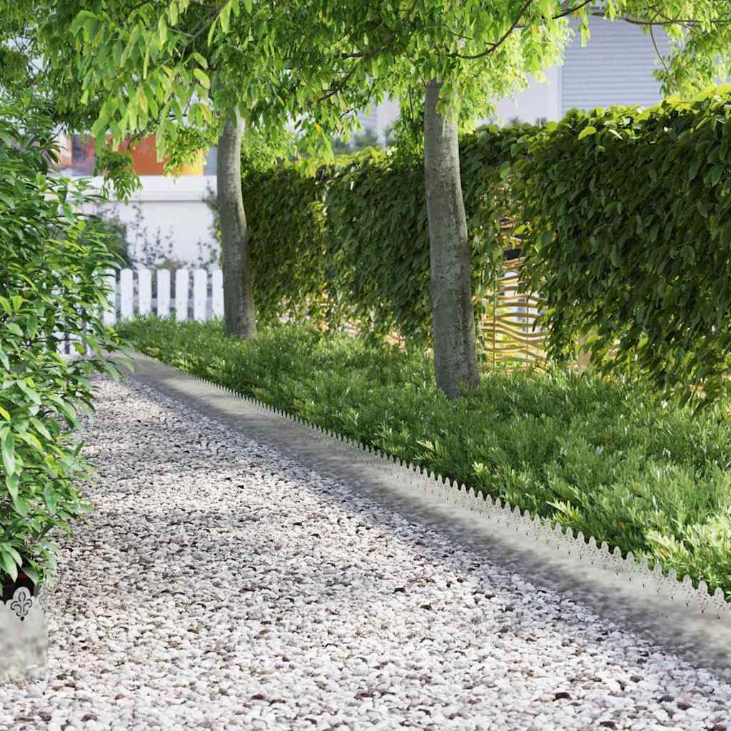 EBZFASO Steel Lawn Edging, Steel Edgings Of 103 0.05 22cm For Border Flower Beds(Galvanised steel/20,Scrollwork)
