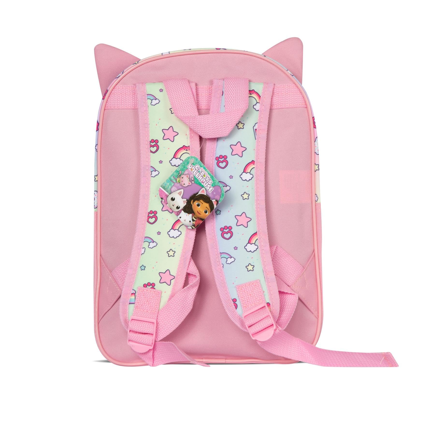 Mochila con arco de orejas de gato pastel para niños y niñas, con licencia oficial, mochila de regreso a clases, para cada viaje, personajes de televisión, mochila de guardería, correa ajustable
