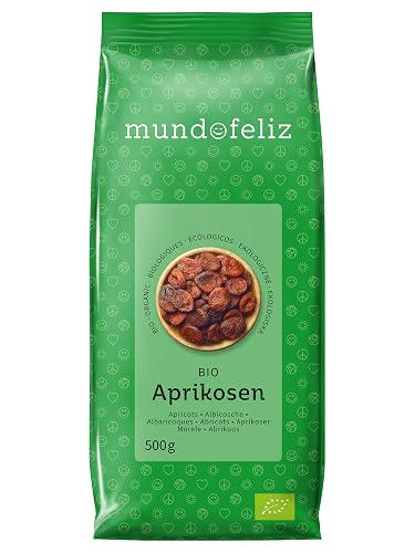 Mundo Feliz Getrocknete entsteinte Aprikosen aus Bio-Anbau, 2 x 500
