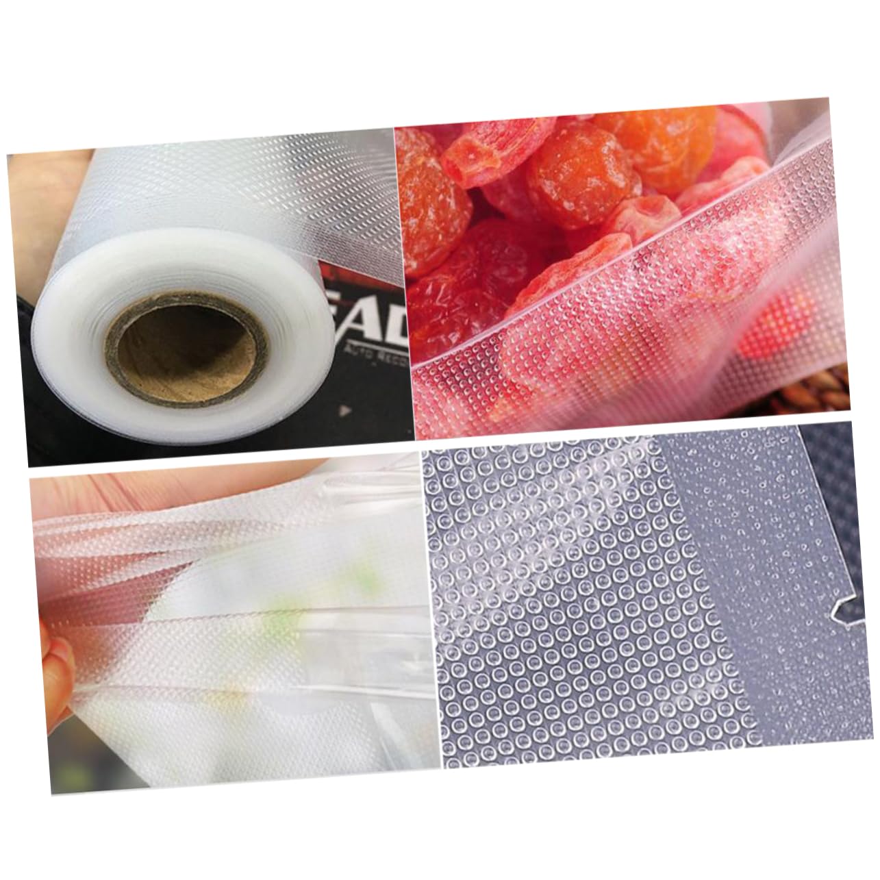 SOLUSTRE Vacuum Sealer Bags Roll Disposable Food Preservation Pouch for Efficient Food Storage for Kitchen Outdoor Use Airtight Practical for Vegetables Fruits