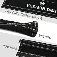 Vista 4 de YESWELDER Cubierta de cable de soldadura TIG resistente a la llama de cuero negro de 7,6 metros (25 pies de longitud)