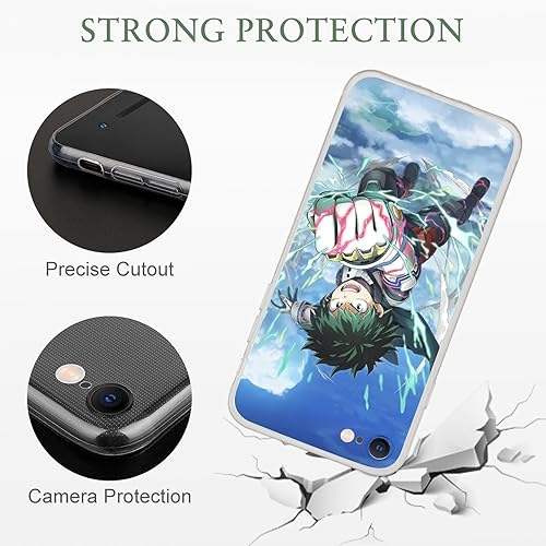 Miniatura 9 de DOUKI Clear Soft Full Body Protective Transparent Shockproof TPU Matte Cover Phone Case for Samsung Galaxy A52 5G,Academia Anime Role Deku Midoriya