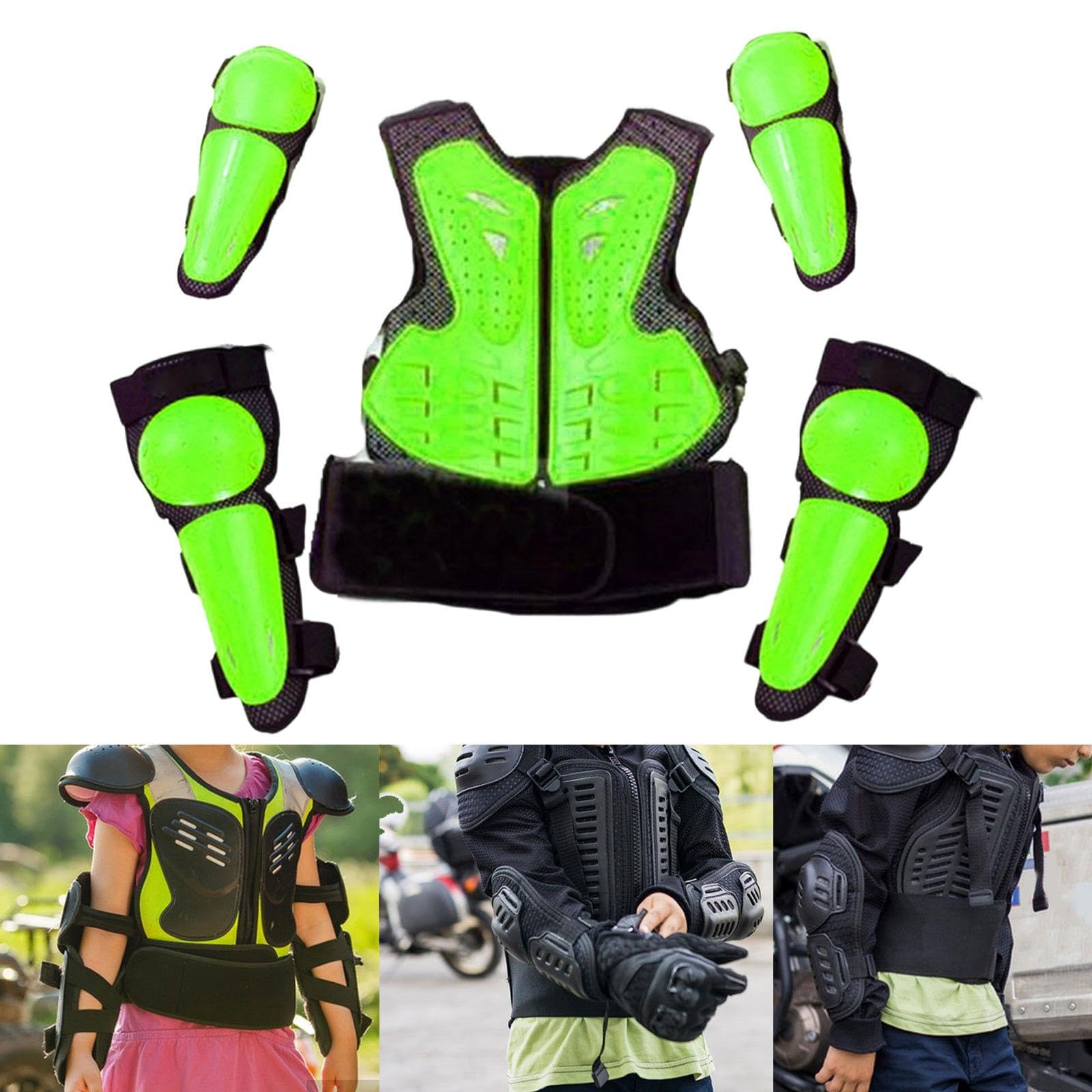 Traje de protección para niños para Motocicleta, Rodilleras y Coderas Transpirables
