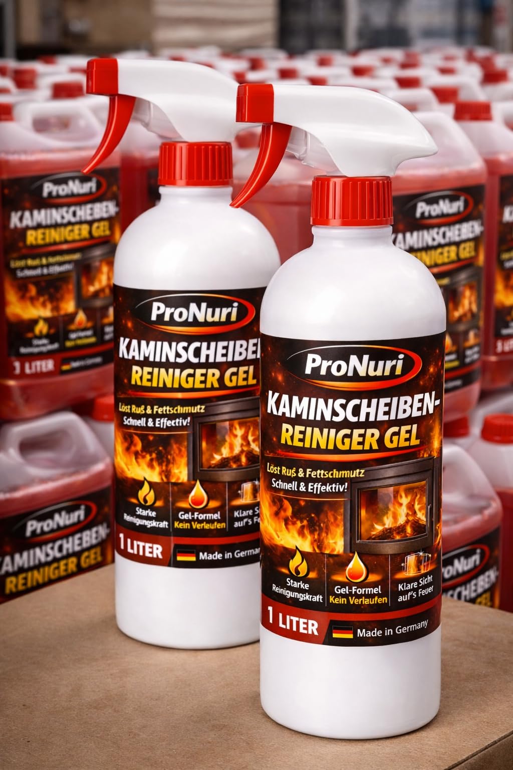Kaminscheibenreiniger Konzentrierter Kaminscheiben-Reiniger, Gelartig, 2x 5 Liter, Entfernt Glanzruß und Stärkste Verschmutzungen, Schwefelfreie Formel
