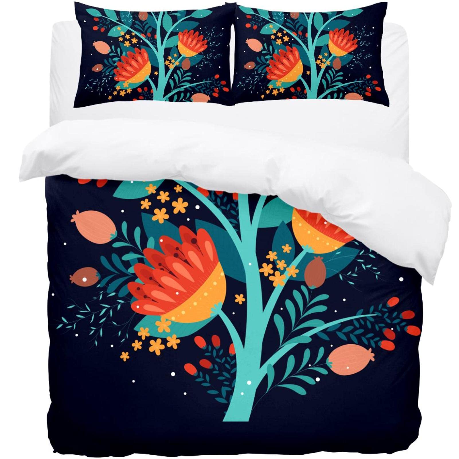 Parure de lit motif branche florale pour créer une ambiance chambre cocooning