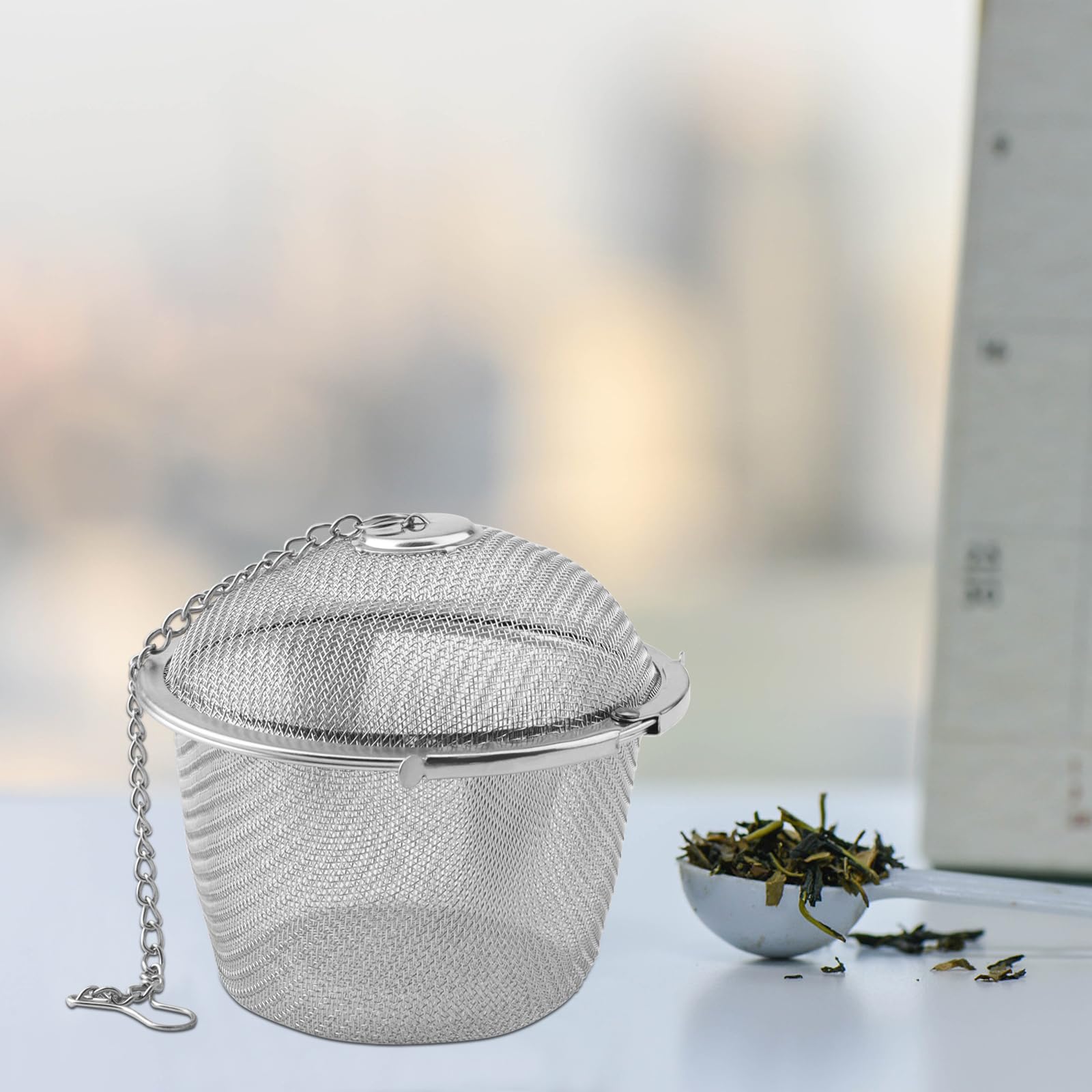 ZOENHOU 5er Set Tee-Ei Teezubereiter für losen Tee, 5 Größen Feinmaschiges Teesieb mit Kette, Edelstahl Tee-Ei Tee Zubehör für losen Tee Gewürze Kräuter