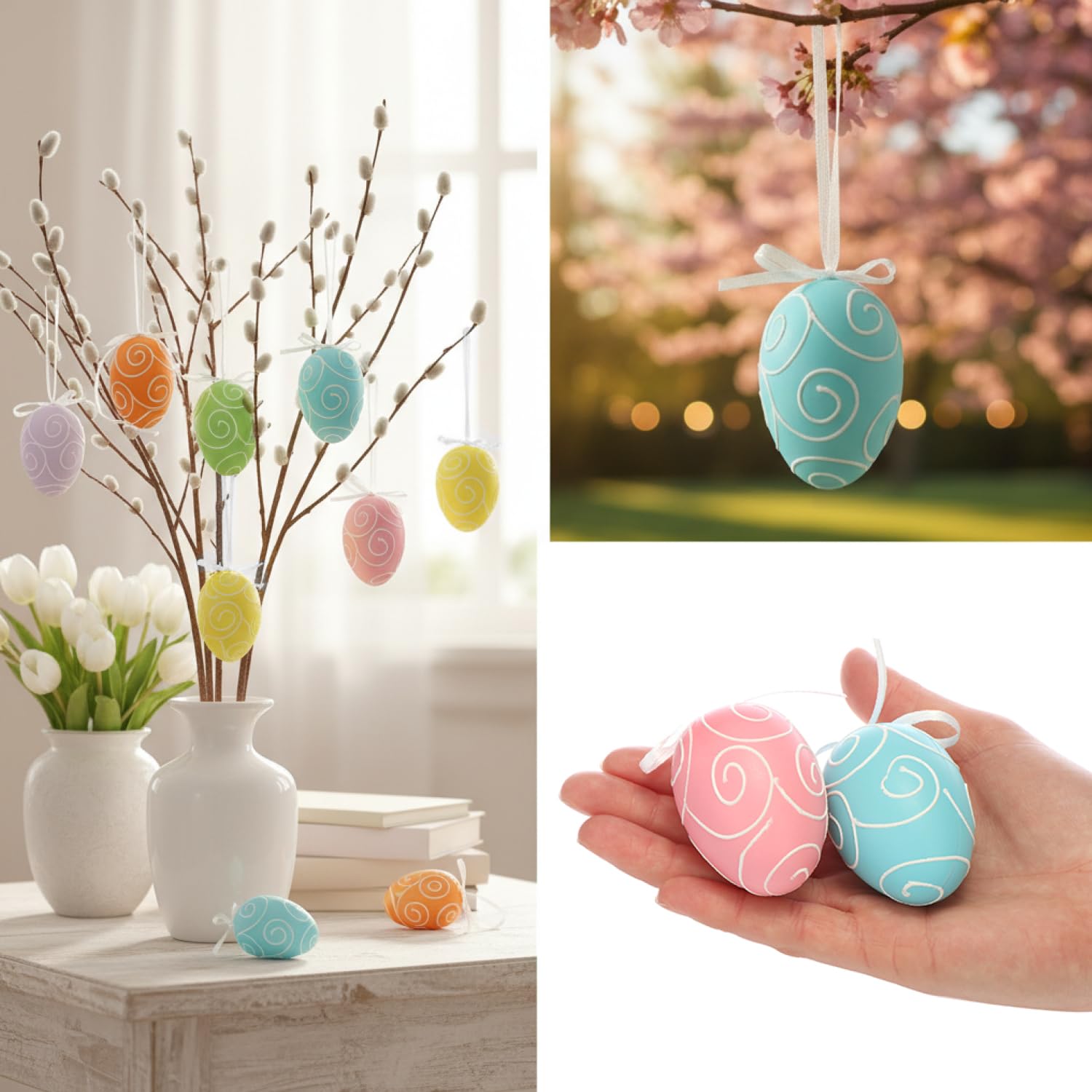 BETESSIN 200pz Mini Uova di Pasqua Colorate Nido Uova Pasquali Artigianali di Schiuma