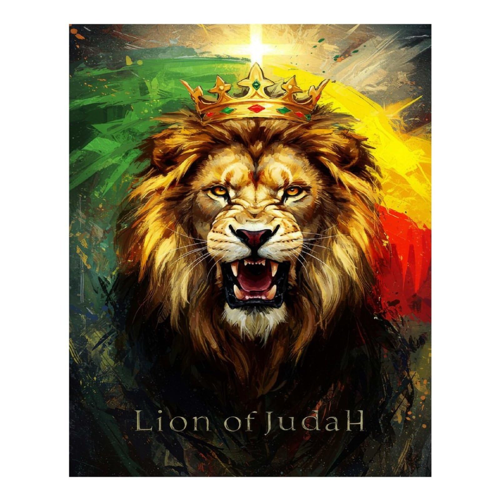 Poliuaws Lion Of Judah Diamond Painting Gem Arts And Crafts Diy Diamond Art Kits Adults For Home Wall Decor Gifts 16"X20"