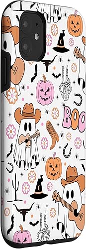 Miniatura 3 de Funda para iPhone 11 Fantasma Fantasma Vaquero Lindo Halloween Boo Western Retro Pastel