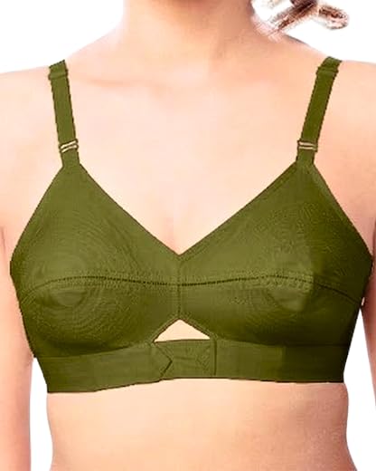 Brida Kavya Xtra Soft Cotton Round Stitch Bra for Women | Full Coverage | Non-Padded | Wireless | Double Layer Support | H...