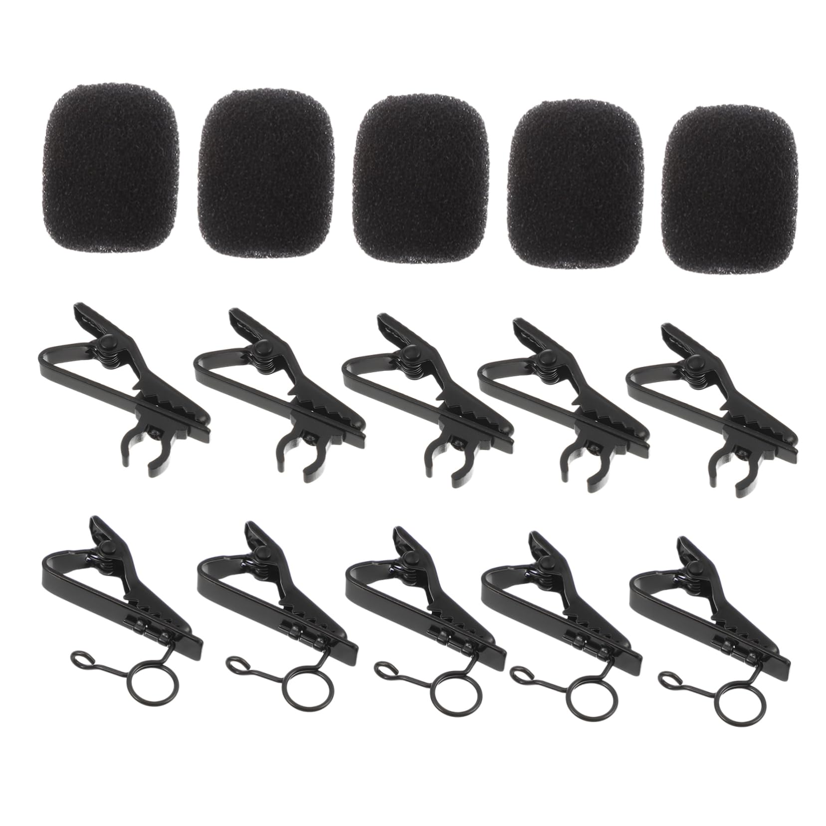 18pcs Mic Clips Set for Shirts Jackets Set Mic Covers Wire Clips Tie Sponge Covers Microphone Accessories