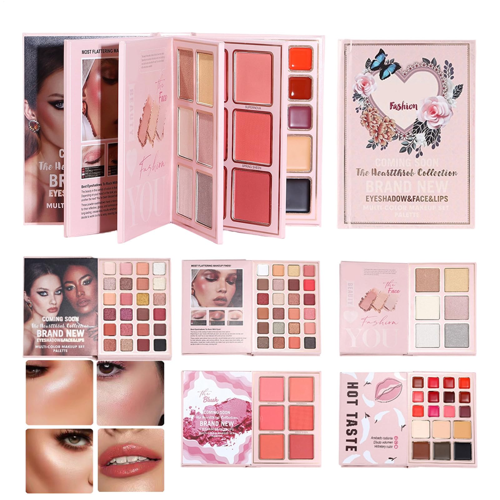 Palette Trucco a Libro Trucco Viso | Blush Naturale Per Donne Studentesse Viaggiatrici Professioniste Sposate Trucco Quotidiano Feste Matrimonio Viaggio