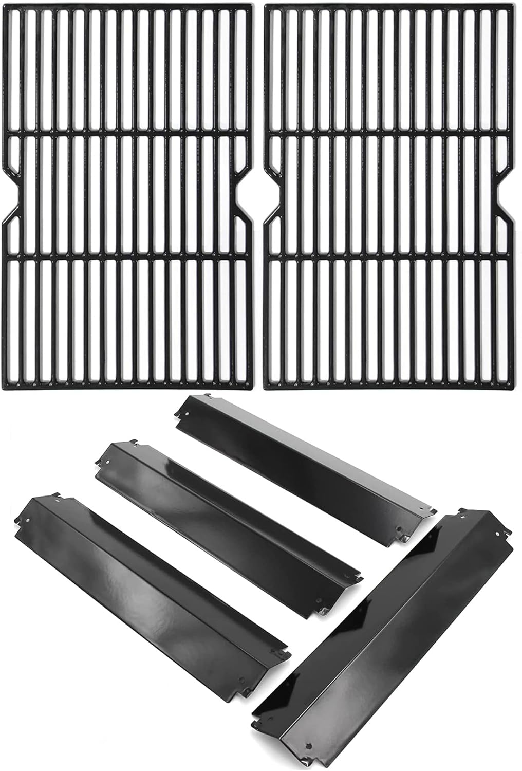 Hongso 18 1/4" Grill Grates and 16" Heat Plates Replacement Kit for Charbroil 463244011 463268007 463268008 463247009 463257010, Thermos 461262407 Models