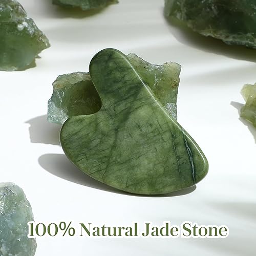 Vista 35 de rosenice Gua Sha Herramientas Faciales Natural Gua Sha Jade Piedra para el Cuidado de la Piel Facial Cuerpo para SPA