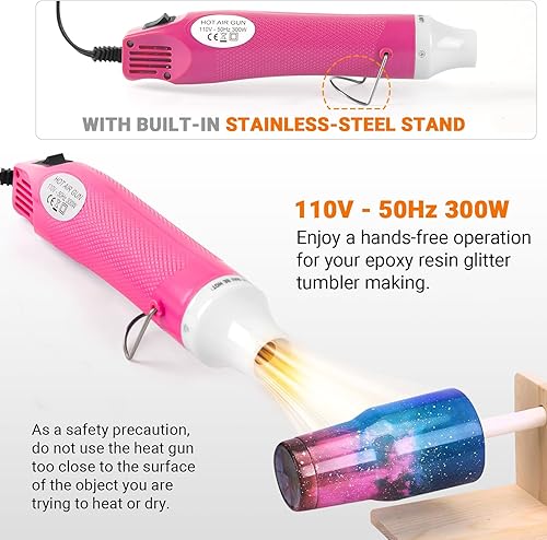 Vista 15 de Herramienta de eliminación de burbujas para resina epoxi y arte acrílico, vasos de purpurina para bricolaje, pistola de calor especialmente diseñada