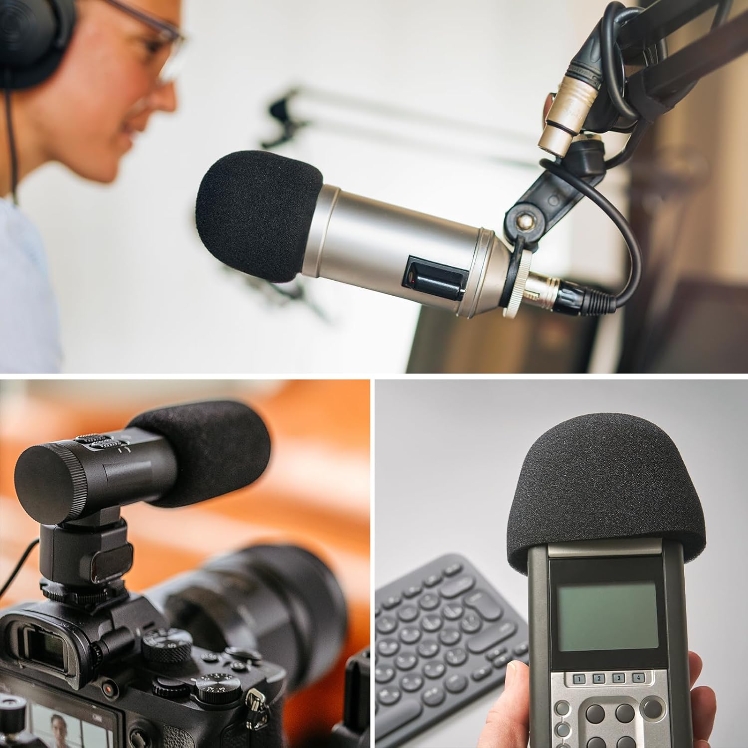 2 Pcs Microphone Covers Foam, Soft Mic Covers for Microphones Microphone Windscreen Foam Mic Covers for Microphones Microphone Foam Covers Protection for Handheld Microphone (Black) - Image 7