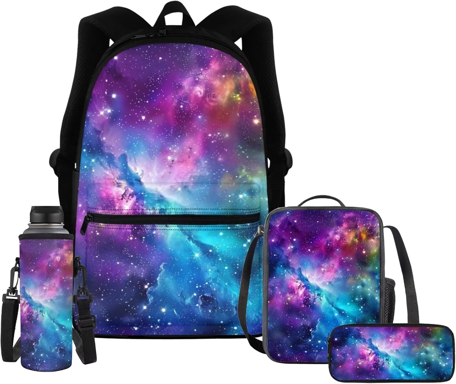 Upetstory Dog Paw Print Backpack for Girls Boys Kids School Bag Set with Lunch Box College Bookbag Elementary Kindergarten Preschool Middle School Backpacks Pencil Case Water Bottle Sleeve