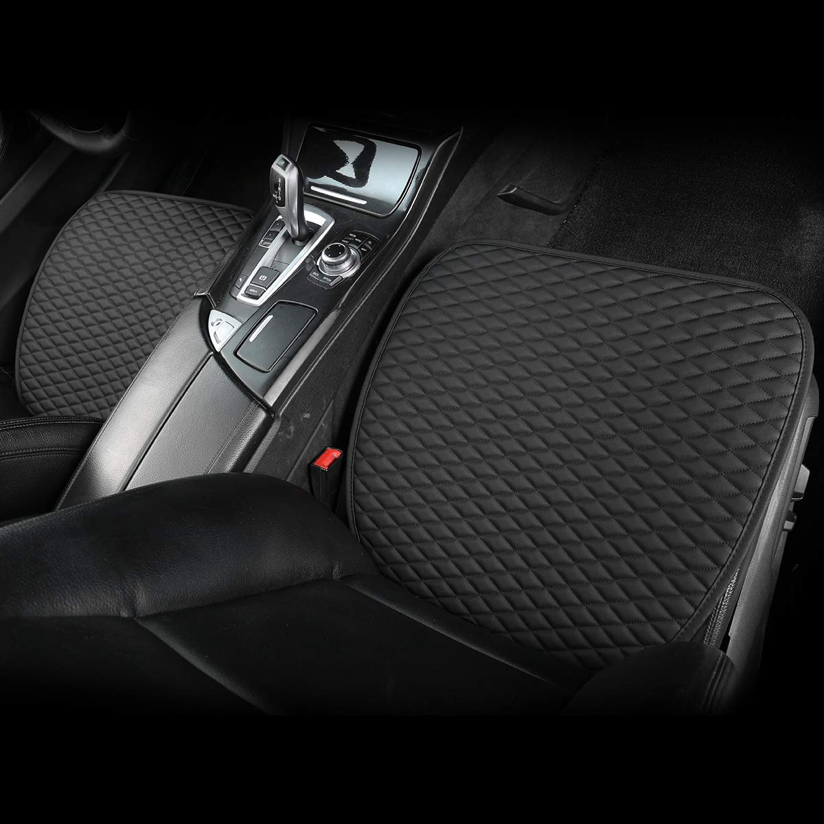 GIANT PANDA Fundas para asientos de coche en piel PU, con 1 par de alfombrillas delanteras para el conductor y 1 funda para el asiento trasero, universales, adecuadas para el 90% de los vehículos