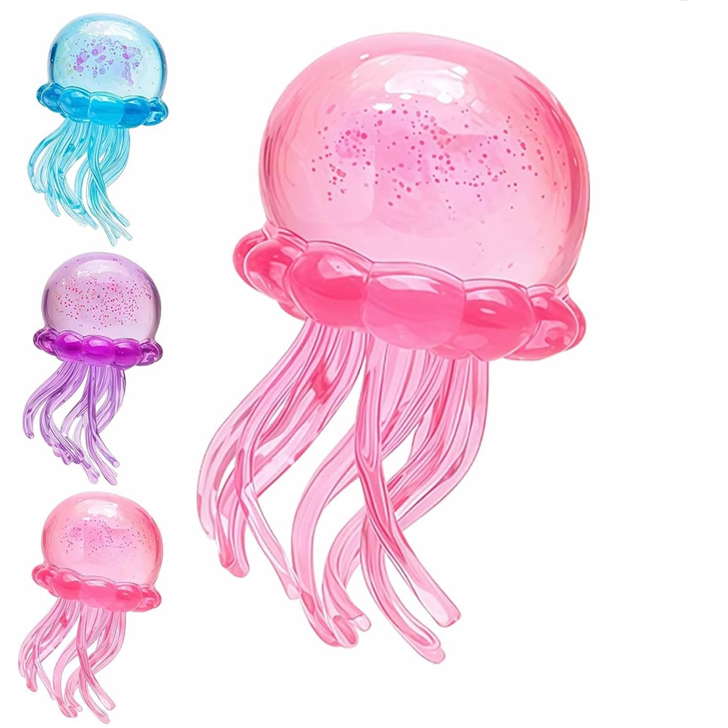 Jellyfish Squishy, Jellyfish Design Squeeze Stress Ball, Drop Malt Sugar Balls for Anxiety Stress (Blue) - 5