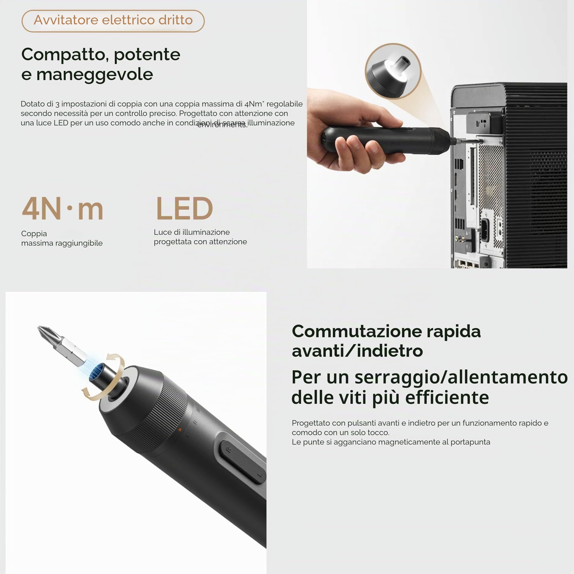 Xiaomi Mijia Set di strumenti Set di strumenti con cacciavite elettrico Set di cacciaviti strumenti per falegnameria casa montaggio mobili conveniente per il fai da te e il