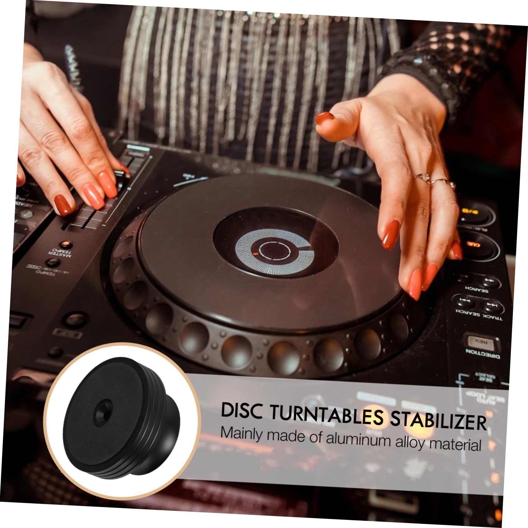 PartyKindom Estabilizador De Disco De Aluminio para Vinilos Negros Abrazadera Equilibrada para Tocadiscos Mejora La Calidad De Sonido y Estabilidad
