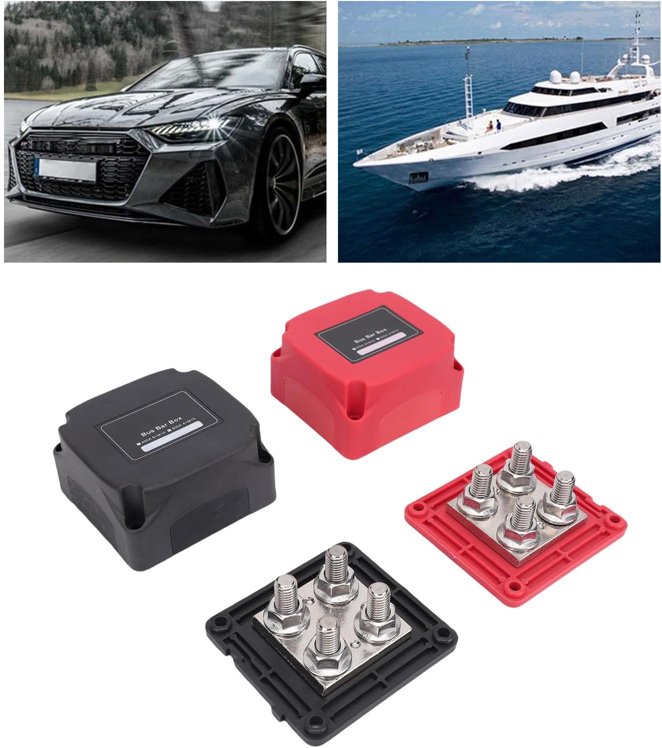 Hilitand 400A 4Post Marine Bus Bar Power Distribution Block Battery Terminal Block Busbar for Automotive RV Marine Yacht Solar Wiring
