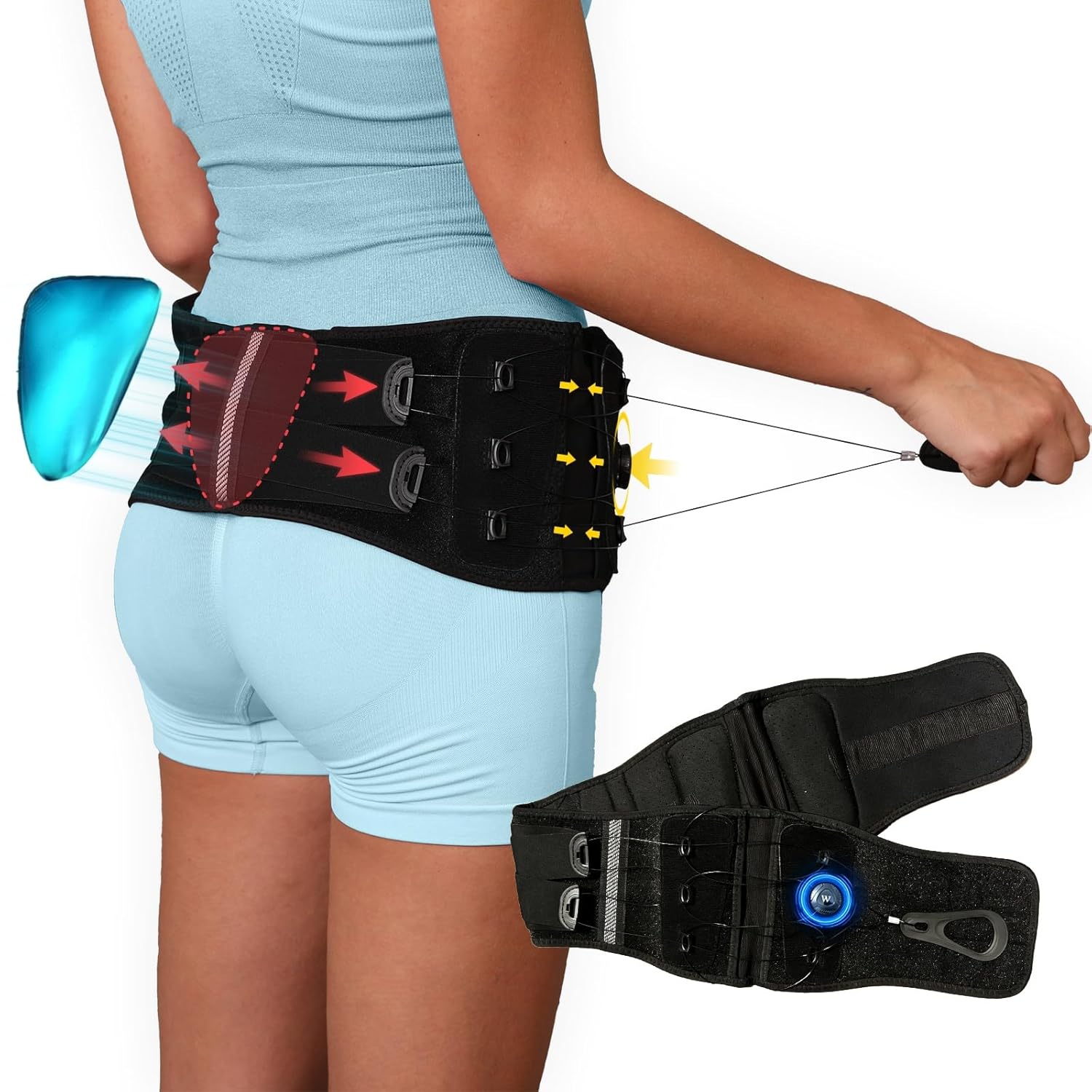 Femovaz® Dual-Adjust SI Joint Belt for Women and Men | SI Belt with Heatable Gel Pack | Relief for Lower Back, Pelvic & SI Joint Pain,M/L