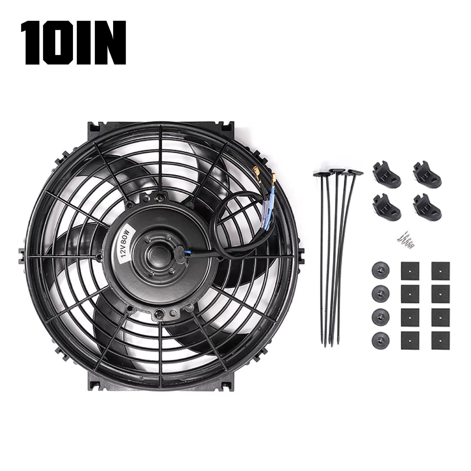 Voiture Ventilateur Radiateur Universel 10 Pouces 12V 80W