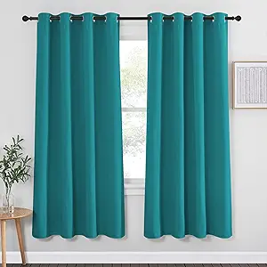 NICETOWN Blackout Window Curtains & Drapes - Thermal Insulated Grommet Light Blocking Window Treatment Privacy Drape for Bedroom/Living Room (Peacock Teal, 1 Panel, W52 x L72)