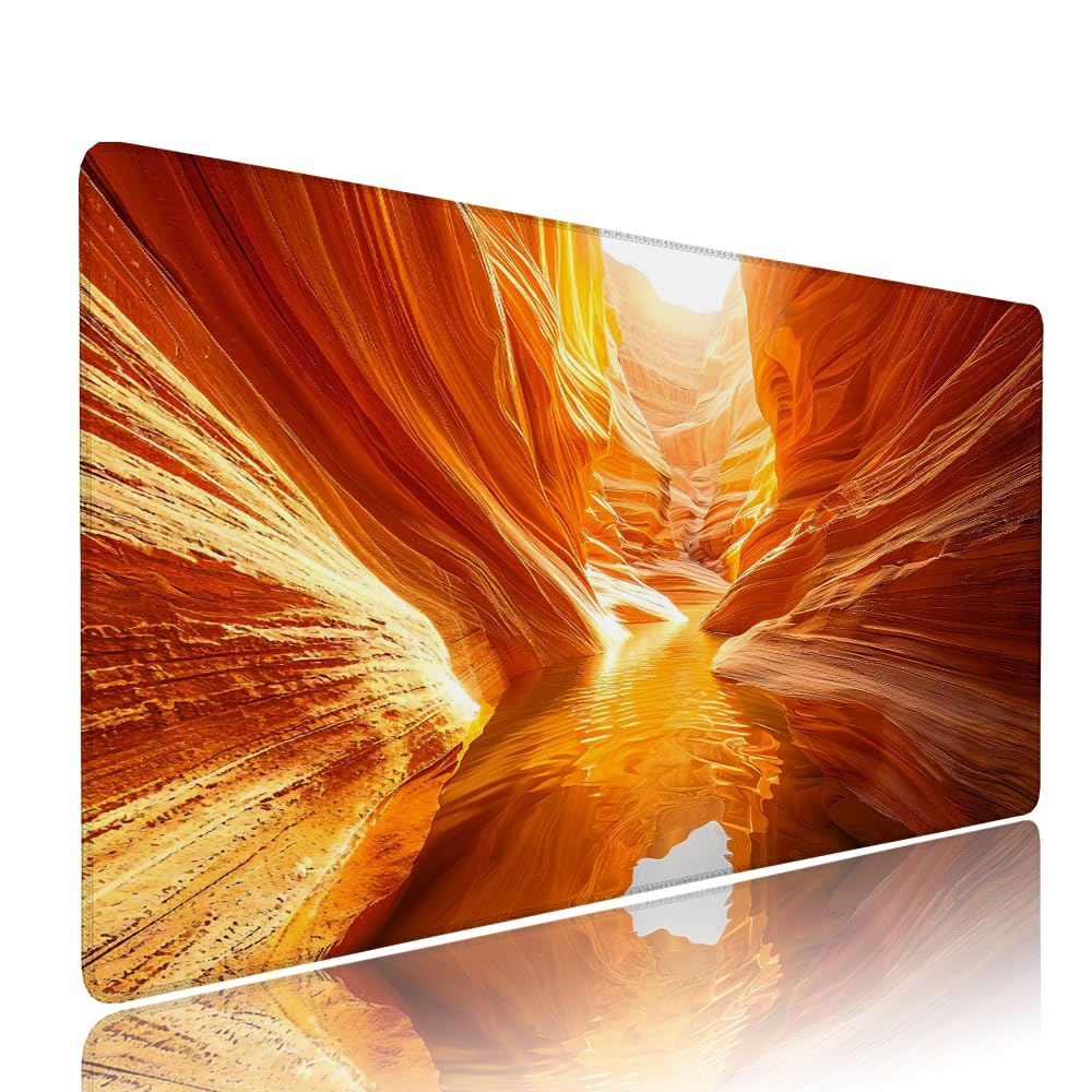 Alfombrilla de Mouse para Juegos, Giallo, XXL, Antideslizante, Impermeable, Diseño de Paesaggio, Extendido, Grande, 1200x600x3mm, para PC, Laptop, Ufficio, Famiglia d-572
