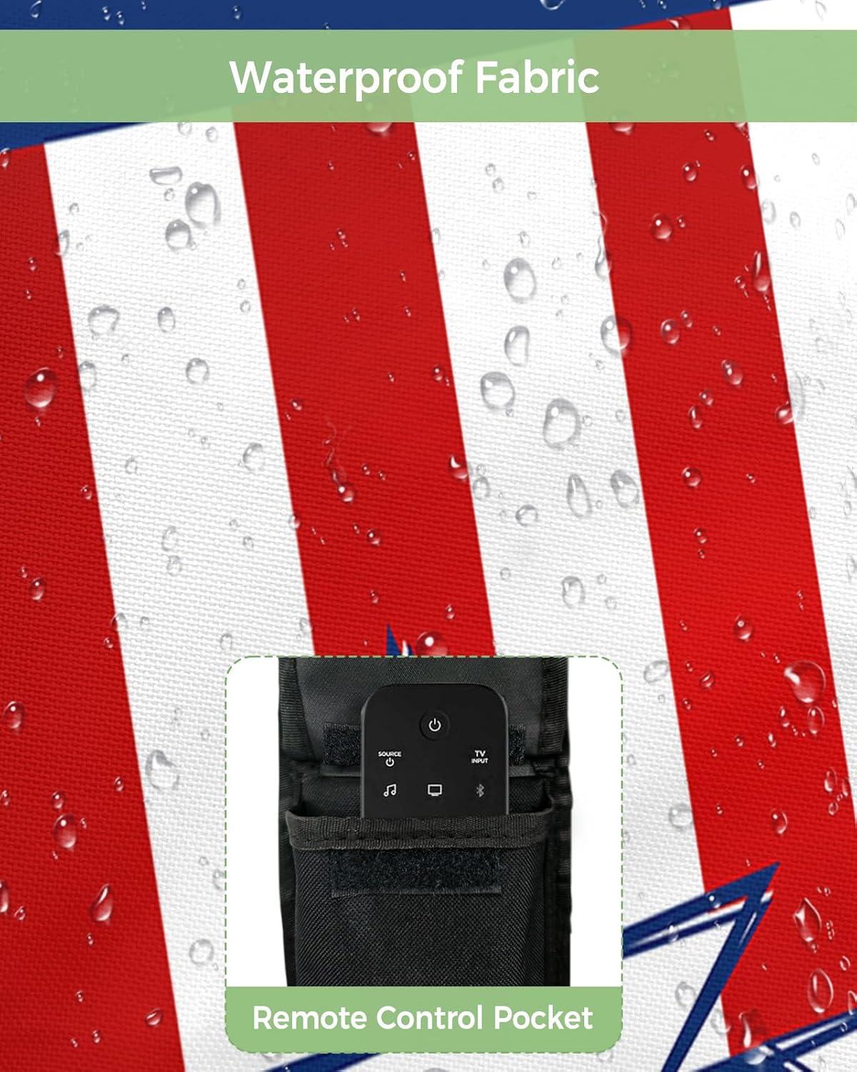 Outdoor TV Cover - Stars And Stripes White Pentagram Waterproof and Weatherproof 48"-50" LCD Movable Shield TV Display Screen Protector Outside Television Covers