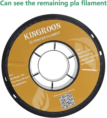 Miniatura 8 de Kingroon PLA - Filamento para impresora 3D, 10 rollos, precisión dimensional +- 0.001 in, carrete de 22 libras (22 libras), 0.069 in, color negro