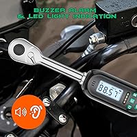 Vista 6 de Llave dinamométrica digital KOEORWS de 1/2 pulgada, 5.02-99.57 pies-libra/6.8-135 Nm, llave dinamométrica electrónica con valor preestablecido