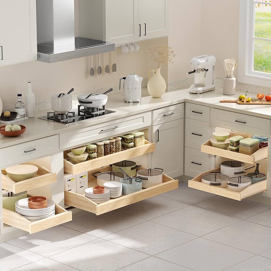 5杯の引き出し Amazon.com: ROOMTEC Pull Out Cabinet Drawer for Kitchen