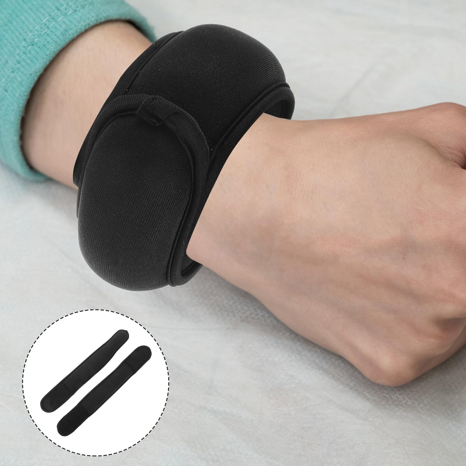 Coppia di Fasce da Polso Zavorrate Regolabili Nere | Neoprene Sbr e Sabbia di Ferro, 1 Paio, Fitness e Bodybuilding, Uomo Donna