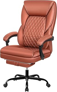 BestEra Executive Office Chair Big and Tall Foot Rest Ergonomic Home Office Desk Chairs Reclining High Back Leather Chair ...