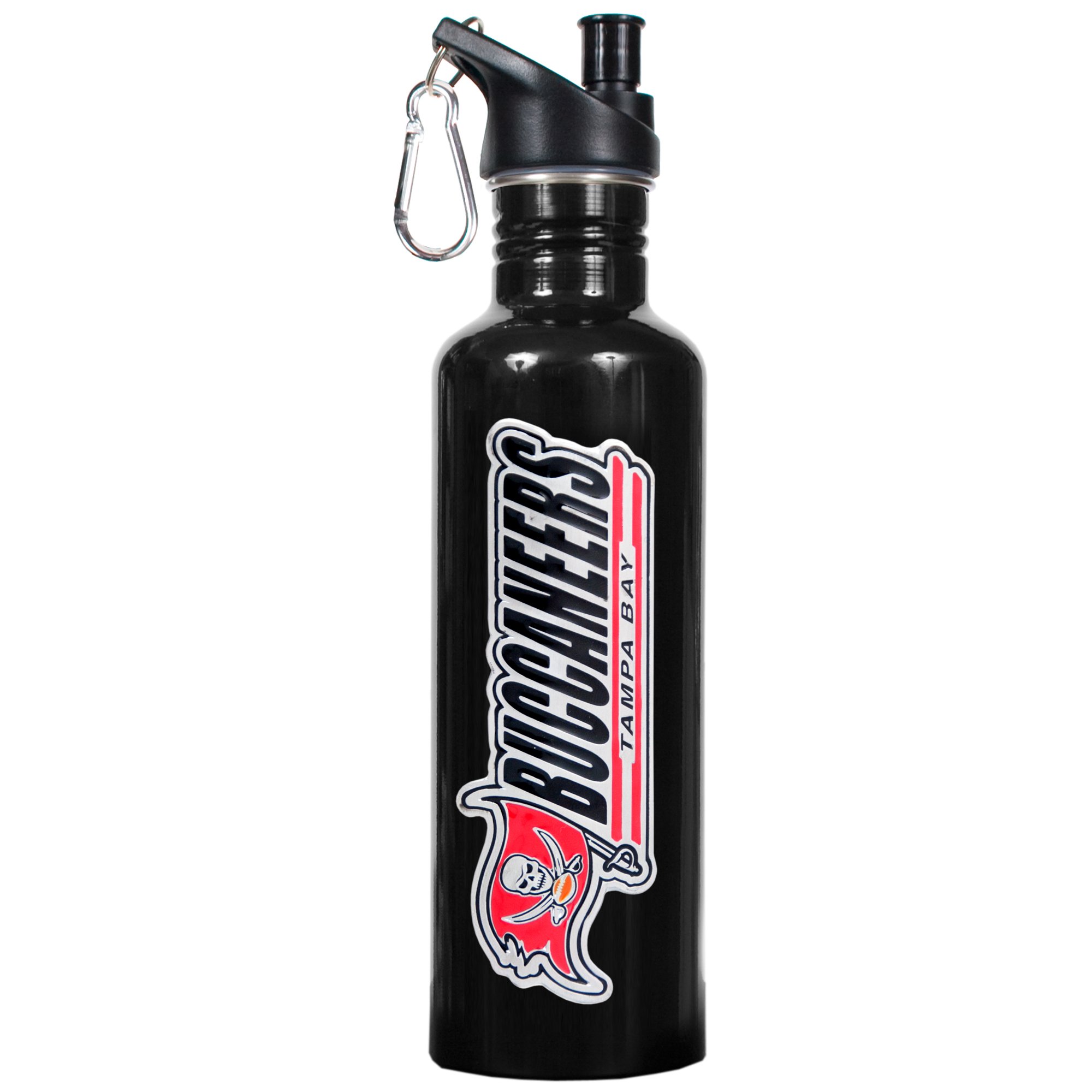 Great American Products NHL Black Stainless Steel Water Bottle Team Name
