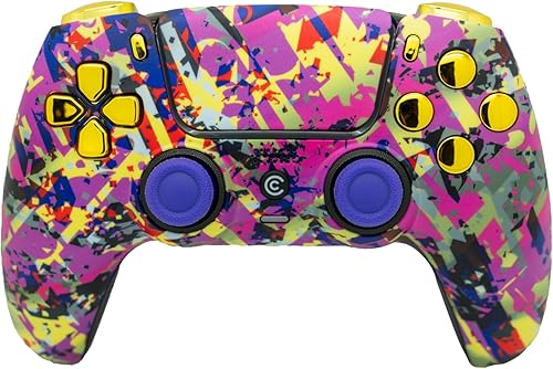 Miniatura 54 de Custom Wireless Controller Compatible with PS5 - Multiple Designs Available (Abstract Fusion) Abstracto Fusión,Galaxia Inferno,Jokester,Camuflaje