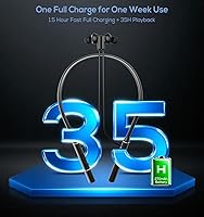 Vista 5 de Hmusic Auriculares inalámbricos A3 OTG con banda para el cuello, Bluetooth 5.4, 35 horas de reproducción, controlador de 0.472 in, 3 modos