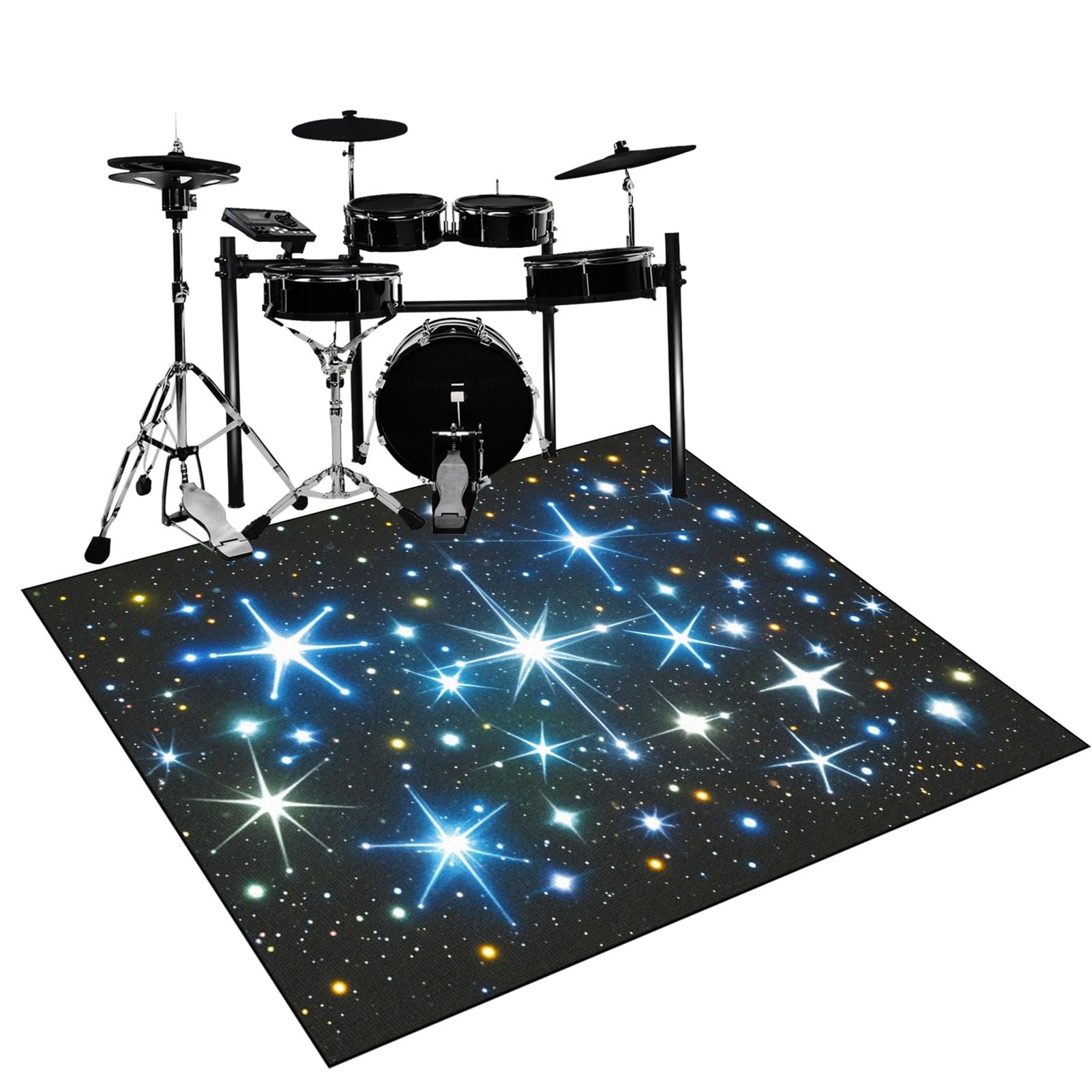 Qesjodfu Drum Rug Drum Mat Non-Slip Soundproof Carpet Professional Drum Carpet Non-Slip Rugs Drum Carpets for Drummers Outdoor Electronic Drum Set Practice Music Rug Drumming Drum Rugs 120 x 80 cm