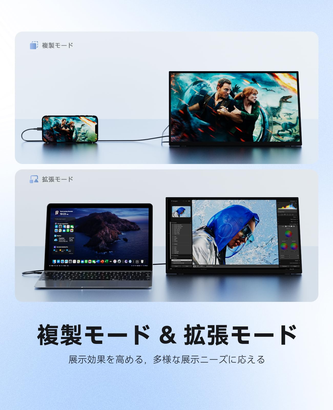 Amazon.co.jp: UWHポータブルディスプレイ 18.5インチ,1920*1080P 2K